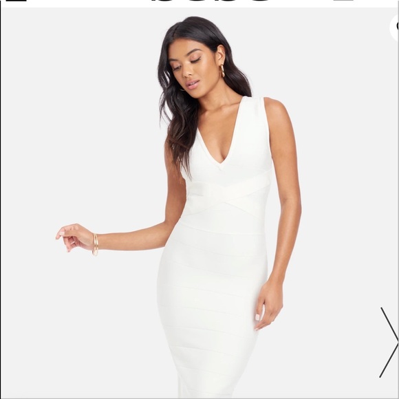 Bebe Bandage Dress. Slimming Seductively Classy Rich Thick Material 2 sizes - Picture 3 of 3